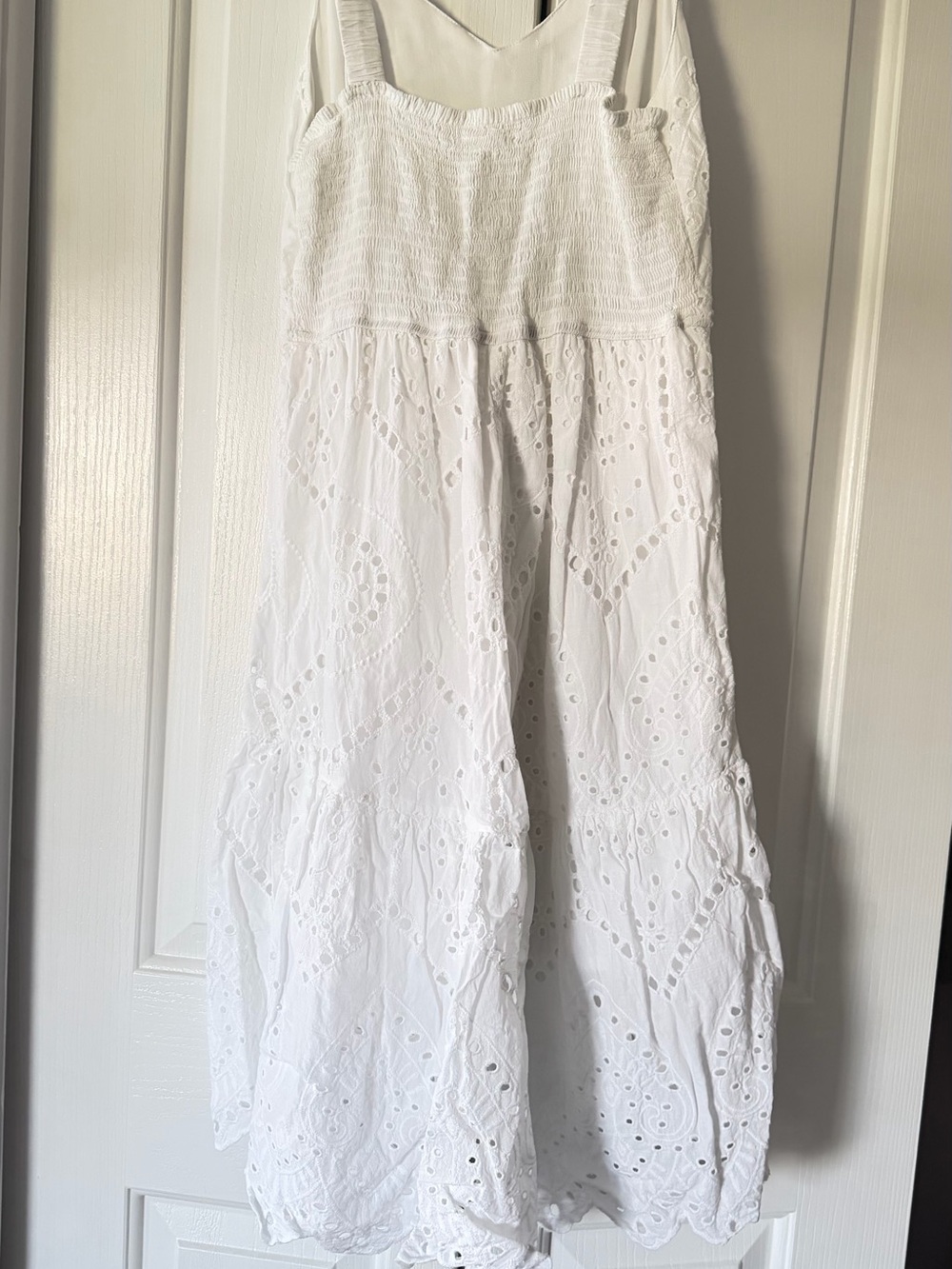 Jessica McClintock White Smocked Tank Dress